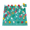 40 Wooden Kubix Cubes + Cardboard Letters/Numbers Puzzle