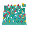 Kubix 40 cubos de madera + puzle de cartón letras/números