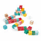 Kubix 40 cubes et puzzle carton lettres et chiffres en bois, jeu de construction, jeu d'éveil, jeu 2-en-1, pour enfant dès 2 ans
