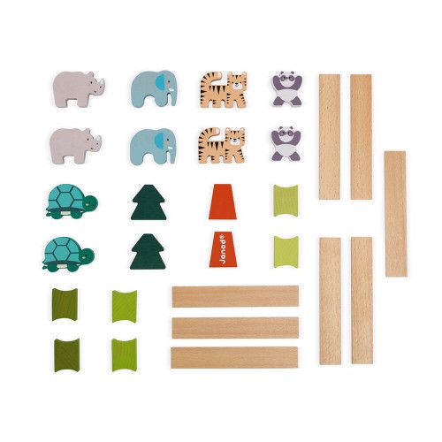 Jeu les animaux équilibristes en bois FSC partenariat WWF, développe l'adresse, manipulation, dextérité, jeu en famille, pour en