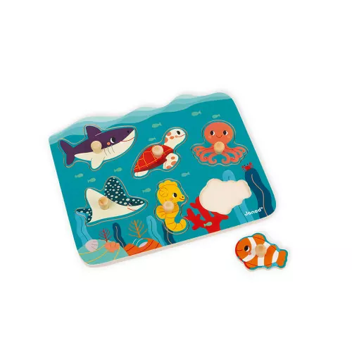 Puzzle en bois pour enfants, puzzle 3d, enfants 1 2 3 ans, puzzle cube en  bois - animaux marins MARINE