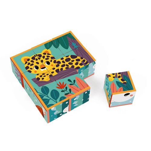 Cubes en carton FSC animaux partenariat WWF, jeu de manipulation, jouet d'éveil, pour enfant dès 2 ans JANOD