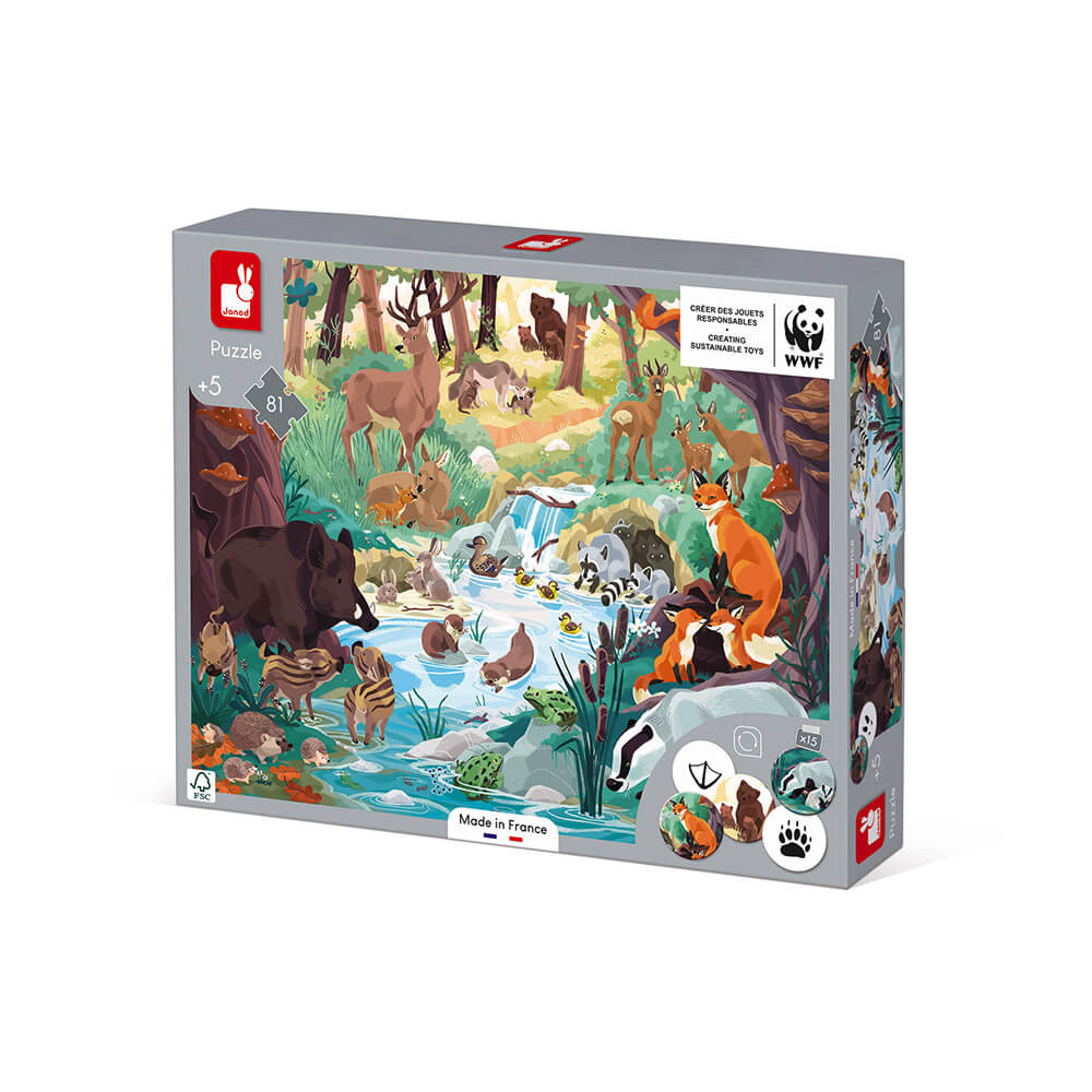 81-piece Animal Footprints Puzzle- In partnership with WWF® : 50 to 149 piece puzzles Janod - J08628 81-piece Animal Footprints Puzzle- In partnership with WWF® : 50 to 149 piece puzzles Janod - J08628