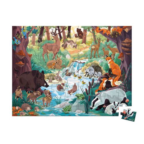 Puzzle les empreintes des animaux 81 pièces partenariat WWF, carton FSC, made in France, motricité fine, concentration, pour enf