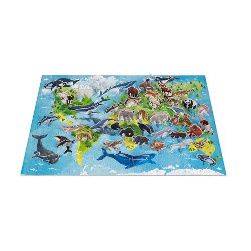 Puzzle éducatif 350 pièces les espèces Prioritaires partenariat WWF, carton FSC, made in France, motricité fine, livret inclus, 