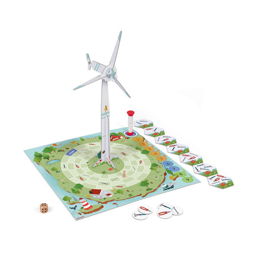 Jeu de coopération Eole Challenge partenariat WWF, certifié FSC, made in France, jeu de société, stratégie, pour enfant dès 6 an