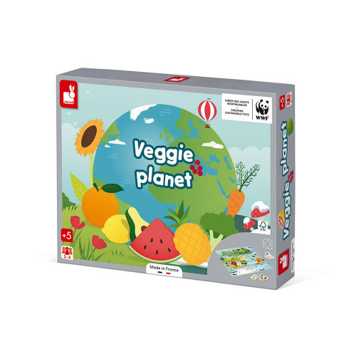 Jeu Veggie Planet partenariat WWF, certifié FSC, made in France, jeu de société, apprentissage, ludique, pour enfant dès 5 ans J
