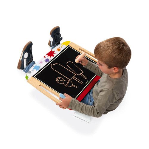 Ardoise de table en bois, magnétique, craie, feutre, dessin, tableau, double-face, pour enfant dès 3 ans JANOD