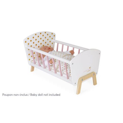 Lit Candy Chic pour poupon en bois rose blanc enfant à partir de 3 ans