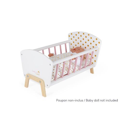 Lit Candy Chic pour poupon en bois rose blanc enfant à partir de 3 ans