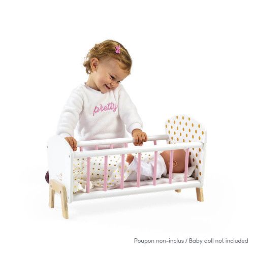 Lit Candy Chic pour poupon en bois rose blanc enfant à partir de 3 ans