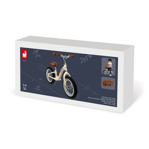 Draisienne Bikloon Métal Vintage Beige, équilibre motricité, plein air extérieur, pour enfant dès 3 ans JANOD