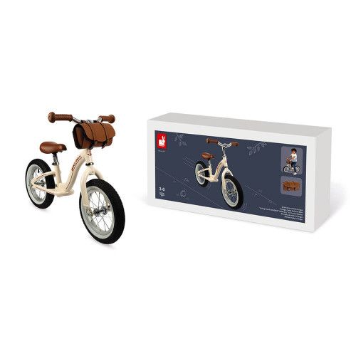 Draisienne Bikloon Métal Vintage Beige, équilibre motricité, plein air extérieur, pour enfant dès 3 ans JANOD