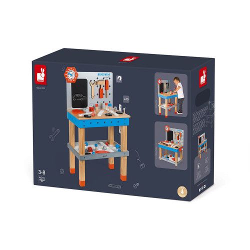 Etabli magnétique géant Brico'Kids réglable en bois 40 accessoires bricolage enfant à partir de 3 ans