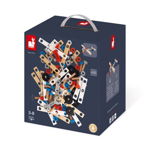 34 Pcs Boîte à Outils en Bois - Jeu de Construction Bricolage