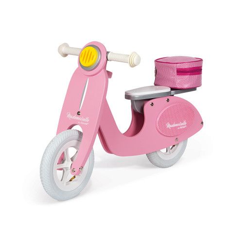 Draisienne Scooter Rose Mademoiselle en bois, vintage, équilibre motricité, pour enfant dès 2 ans JANOD