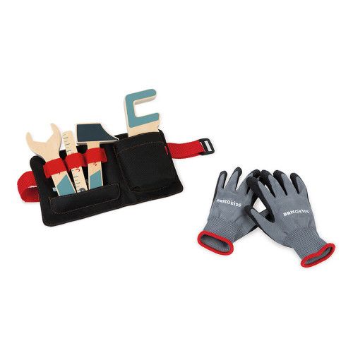 Ceinture de bricolage outils en bois avec gants Brico'kids, imitation outils de bricolage, accessoires bricolage, pour enfant dè