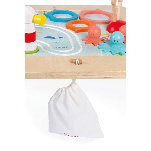 Table d'activités évolutive en bois, plateau double face, jeux d'éveil, pieds réglables, pour enfant dès 18 mois JANOD