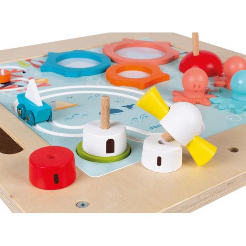 Table d'activités évolutive en bois, plateau double face, jeux d'éveil, pieds réglables, pour enfant dès 18 mois JANOD