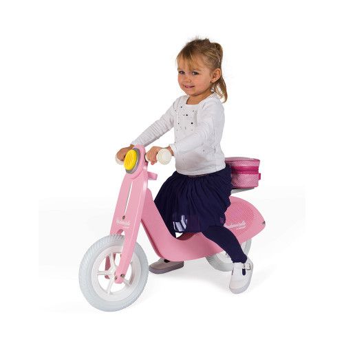 Draisienne Scooter Rose Mademoiselle en bois, vintage, équilibre motricité, pour enfant dès 2 ans JANOD