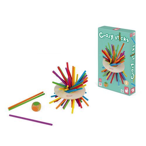 Jeu d'Adresse - Crazy Sticks en bois, jeu de société, famille, motricité, pour enfant à partir de 3 ans JANOD