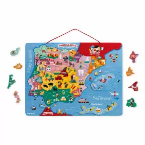 Puzzle Carte Monde Magnétique 92 pièces Espagnol : Puzzles magnétiques  Janod - J05503