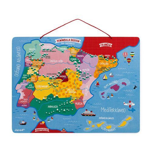 Carte D Espagne Magnetique 60 Pcs Bois