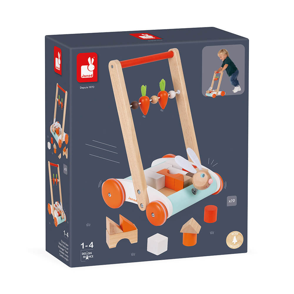 Janod Rabbit pushalong trolley Rockers, Rideons & Walkers Janod