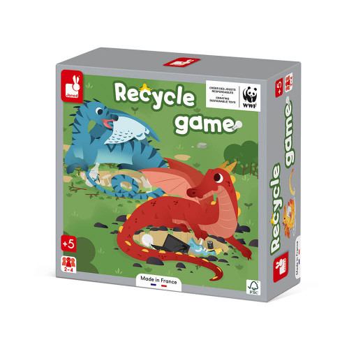 Jeu de coopération Recycle Game partenariat WWF, certifié FSC, made in France, jeu de société, pour enfant dès 5 ans JANOD