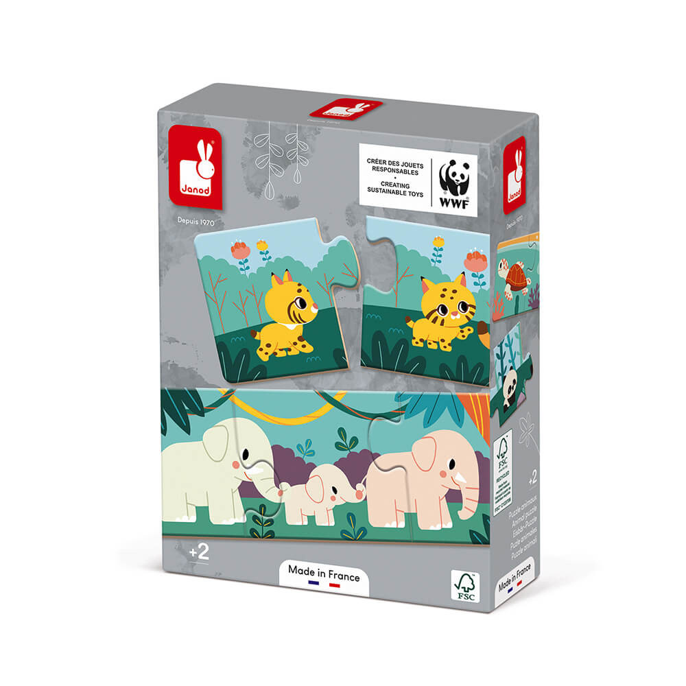 Matching Game - 30-piece animal puzzle - In partnership with WWF® : Memory  & matching games Janod - J08636