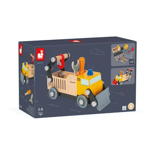 Camion de chantier géant - Camion en bois de bricolage enfant Janod