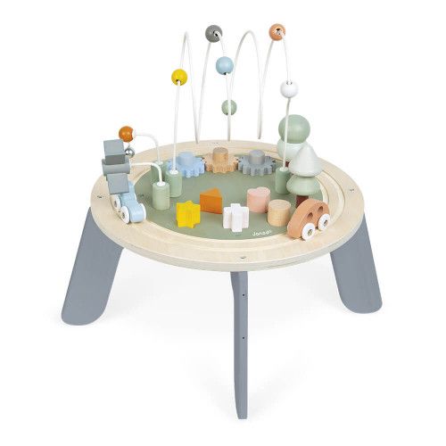 Table d'activité en bois Janod - Table d'éveil pour bébé multi jeux