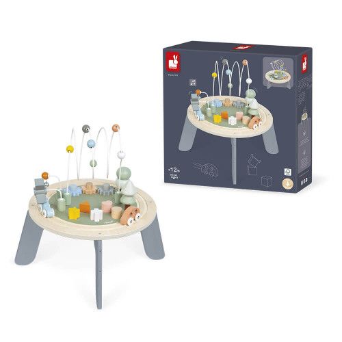 Table d'activité en bois Janod - Table d'éveil pour bébé multi jeux