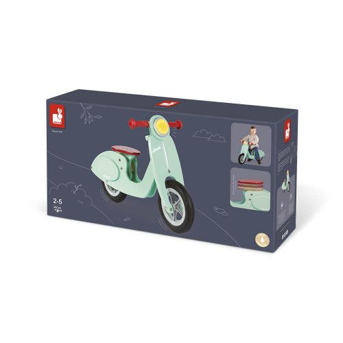 Draisienne Scooter Mint en bois, porteur trotteur vintage motricité enfant à partir de 2 ans JANOD