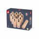 Jeu de quilles en bois, fabriqué en France, plein air, sport, motricité, molkky, pour enfant dès 5 ans JANOD