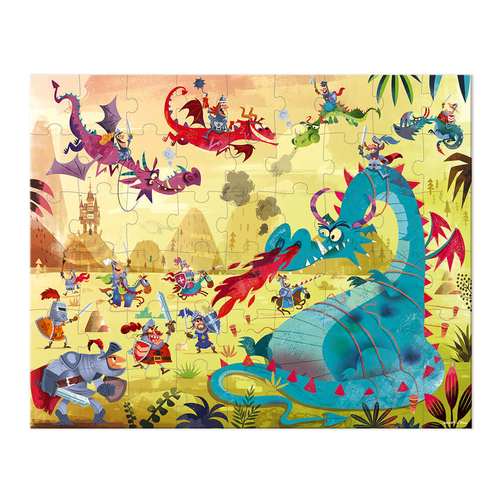 1000 Teile Drachen-Puzzle Für Erwachsene – 70x50 Cm, Rosa Landschaft Mit Geflügeltem Drachen, Staubarm & Anspruchsvoll