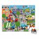 Puzzle city en carton FSC, 36 pièces avec valisette, encre végétale, made in france, pour enfant dès 4 ans JANOD