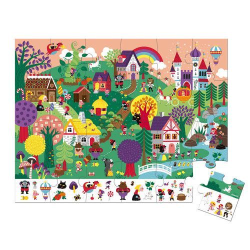 Puzzle d'observation en carton FSC, 24 pièces, valisette, encre végétale, made in france, pour enfant dès 3 ans JANOD