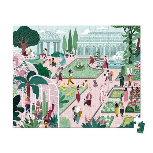 Puzzle jardin botanique en carton FSC, 200 pièces, encre végétale made in france, pour enfant dès 7 ans JANOD