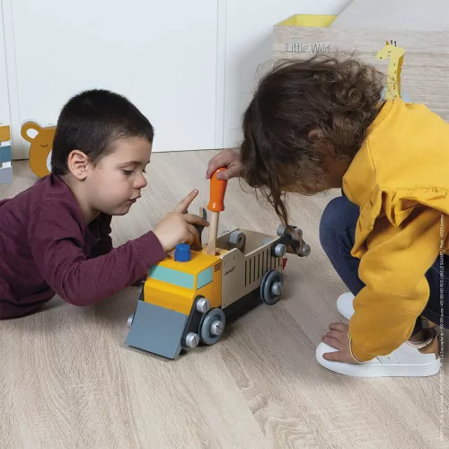 Camion de chantier Brico'kids en bois, bricolage, véhicule, pour enfant à partir de 3 ans JANOD