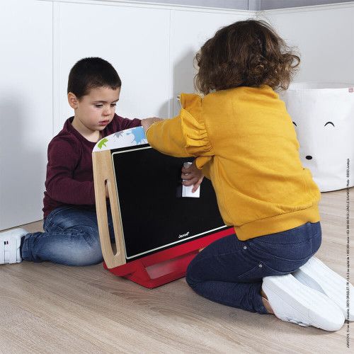 Ardoise de table en bois, magnétique, craie, feutre, dessin, tableau, double-face, pour enfant dès 3 ans JANOD