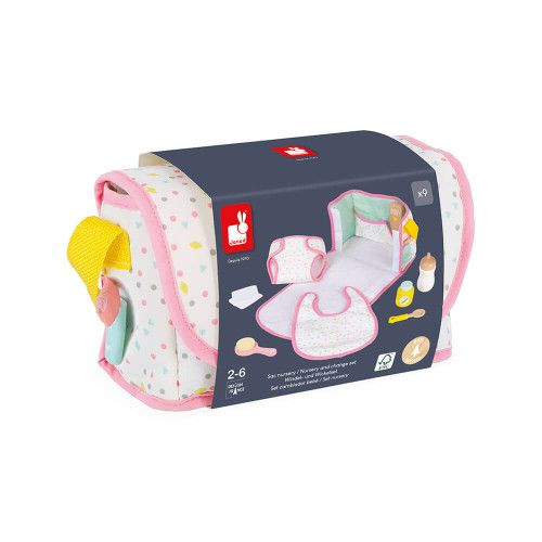 Sac à langer Nursery, vanity, imitation poupon et poupée, accessoires en bois pour enfant dès 3 ans JANOD