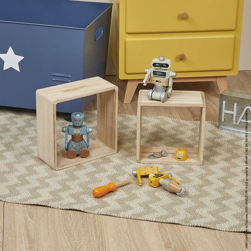 Robots à construire en bois Brico'kids, bricolage, construction, vintage, figurines pour enfant dès 3 ans JANOD