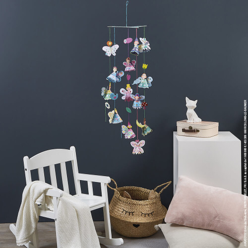 Kit Créatif Mobile Fées, loisir créatif, suspension, décoration pour enfant dès 6 ans JANOD