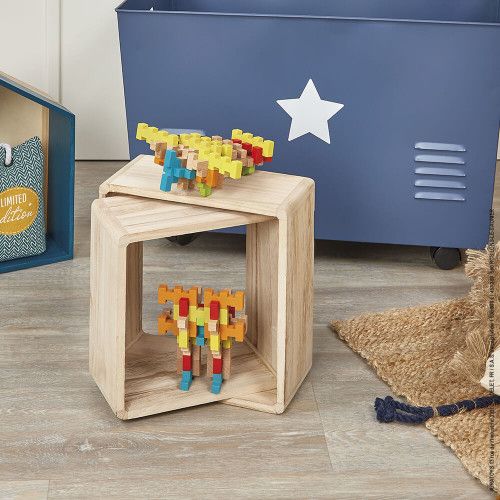 Set de construction 100 pièces en bois, jeu de construction, modèles inclus, pour enfant dès 6 ans JANOD