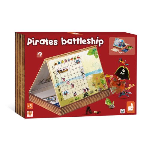 Bataille Navale Pirates, jeu de société, magnétique, famille, stratégie logique, pour enfant à partir de 5 ans JANOD