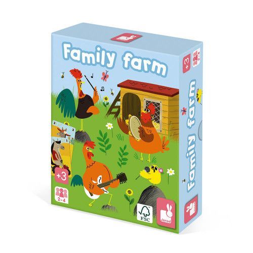 Janod Gioco Delle 7 Famiglie – Family Farm – Carte Illustrate Per Bambini, 2-4 Giocatori