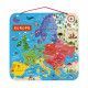 Carte d'Europe Magnétique en bois, italien, puzzle géographie, 40 magnets, enfant à partir de 7 ans JANOD