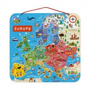 Puzzle Carte d'Europe Magnétique Italien (bois)