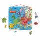 Carte d'Europe Magnétique en bois, italien, puzzle géographie, 40 magnets, enfant à partir de 7 ans JANOD